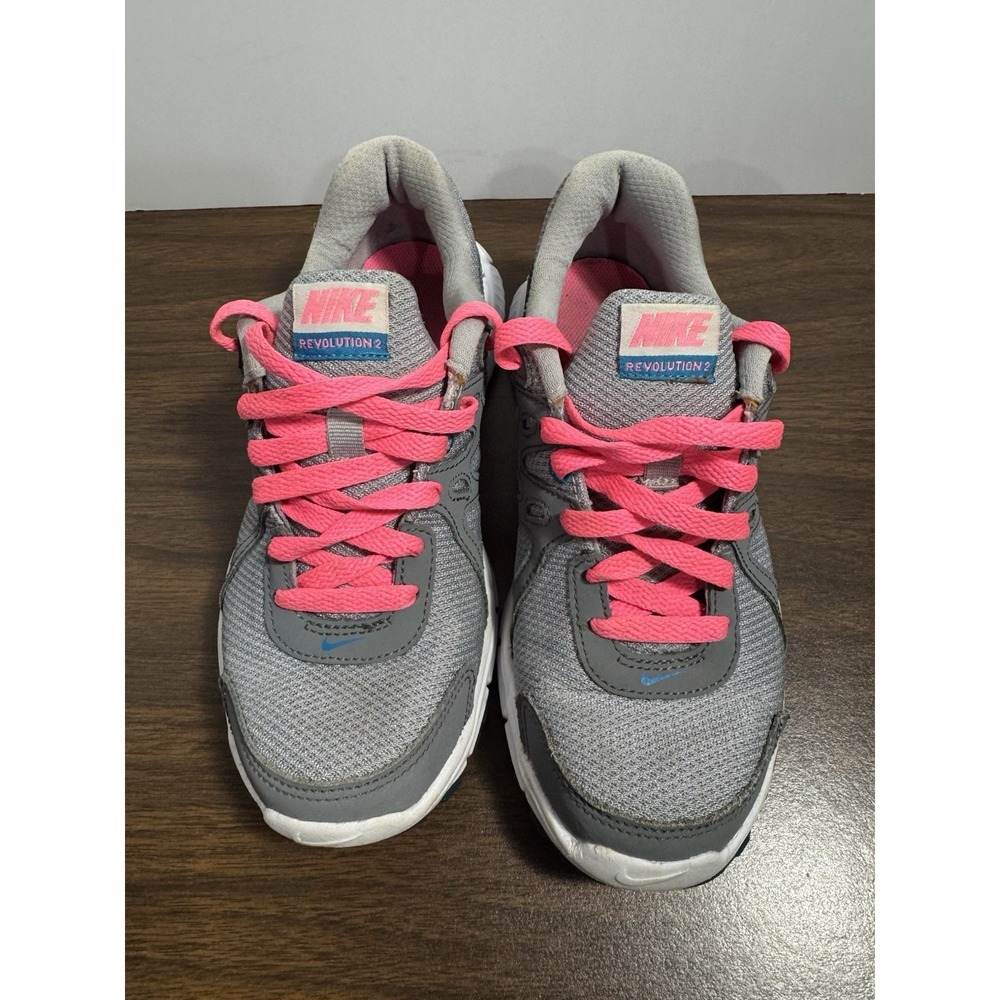 Nike Womens Running Shoes Size 6 Gray Blue Pink Athletic Sneaker 554902-006 - Picture 6 of 9